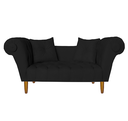 Ver imagem 1 de Namoradeira Recamier Sofá Decorativo 02 Lugares Dubai Suede Preto - Incasa Decor
