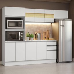 Armário de Cozinha Completa 100% MDF 250cm Branco Smart Madesa 03 - 2