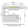 Armário de Cozinha Completa 100% MDF 250cm Branco Smart Madesa 03 - 4