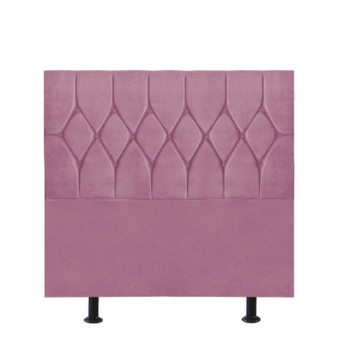 Cabeceira Estofada Istambul Capitonê 100cm Solteiro Box Quarto Suede Rosa Bebê - Ahazzo Móveis