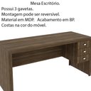 Ver imagem 3 de Mesa para Escritório Home Office ME4113 MDP Nogal - Gran Belo