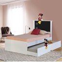 Ver imagem 1 de Cama de Solteiro Bibox Barcelona Branco com Preto - Tebarrot