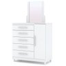 Cômoda Infantil com Sapateira e Espelho 5 Gavetas Aline V02 Flex Branco/Camarim - Mpozenato - 1