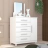 Cômoda Infantil com Sapateira e Espelho 5 Gavetas Aline V02 Flex Branco/Camarim - Mpozenato - 2