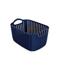 Ver imagem 2 de Cesto Trançado Retangular Alto Pequeno Azul Noite Mor