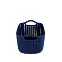 Ver imagem 3 de Cesto Trançado Retangular Alto Pequeno Azul Noite Mor