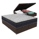 Ver imagem 1 de Cama Box Baú Bipartido Queen Marrom e Colchão Airtech 150 D45 Ortobom