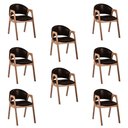 Ver imagem 1 de Kit 8 Cadeiras Decorativa Sala de Jantar Luxo Larissa Facto Marrom - Mozzelar