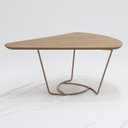 Ver imagem 5 de Mesa De Centro Gota Madeira Amendoa Base Metal Cobre Nacc