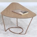 Ver imagem 2 de Mesa De Centro Gota Madeira Amendoa Base Metal Cobre Nacc