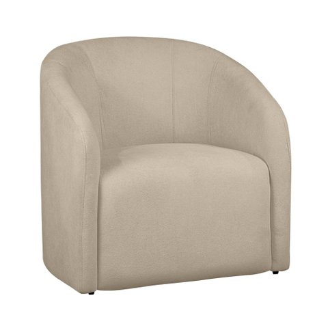 Poltrona Recepção Lara Bouclê Bege - Belliv Decor