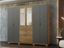 Ver imagem 1 de Guarda-Roupa Dubai Ouro 235cm MDF c/ Vidro Reflecta - Nature Alaca Vila Rica