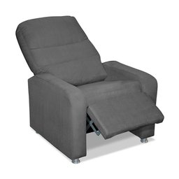 Poltrona do Papai Reclinável Confortável Suede Cinza Escuro - 1