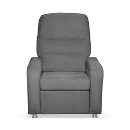 Poltrona do Papai Reclinável Confortável Suede Cinza Escuro - 6