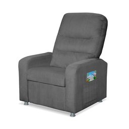 Poltrona do Papai Reclinável Confortável Suede Cinza Escuro - 5