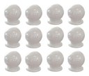 Ver imagem 1 de Kit com 12 Puxadores para Gaveta Cômoda Armário Guarda Roupa Formato de Bolinha Plástico Branco