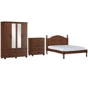 Ver imagem 1 de Quarto Casal 3 Peças Madeira Maciça Ouro Q5 Café FNT
