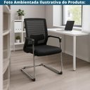 Ver imagem 4 de Kit 4 Cadeiras de Escritório Locutor Avila Tela Mesh Preta Polipropileno Preto Base Fixa Cromada