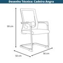 Ver imagem 5 de Kit 4 Cadeiras de Escritório Locutor Avila Tela Mesh Preta Polipropileno Preto Base Fixa Cromada