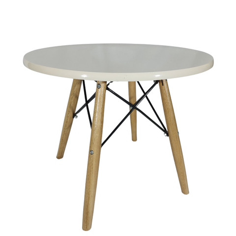 Mesa Redonda Centro Eiffel Charles Eames Mesinha Canto Lateral Off White