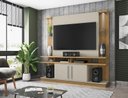 Ver imagem 3 de Estante Home para Tv York com Led 2 Portas Cinamomo/off White/ripado - Bechara