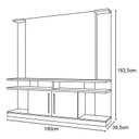 Ver imagem 4 de Estante Home para Tv York com Led 2 Portas Cinamomo/off White/ripado - Bechara