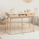 Ver imagem 3 de Mesa Escrivaninha Retro Madeira 2 Gavetas 1 Nicho Stefano Idimex