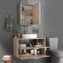 Ver imagem 2 de Kit Gabinete Banheiro Rubi 80cm - Gabinete + Cuba + Espelheira - Madeirado Inteiro