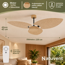 Ver imagem 5 de Ventilador de Teto com Controle Remoto Natuvent Dahlia no Light 3 Pás Palha Natural