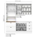 Ver imagem 4 de Cozinha Modulada 3 Pecas 192cm Ce759 Americana Branco Nature Henn