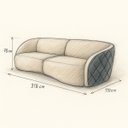Ver imagem 7 de Sofá Organico Modulado Bipartido Curvo 318cm 3 Lugares Viena Linha Premium Veludo e Courino