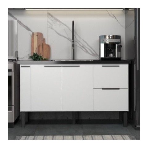 Gabinete de Cozinha Mdp 1,44 M – Elegância Moderna e Versatilidade:branco