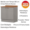 Ver imagem 5 de Armario Aereo e Balcao 80cm Americana Cinza Nature Henn