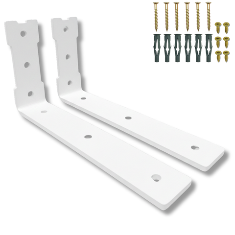 Kit 2 Cantoneiras de Parede Mão Francesa para Prateleira 20cm Acabamento L Moderno Branco