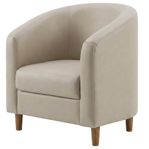 Poltrona Decorativa Aura Pes Madeira Courino Tcs 725 Moll