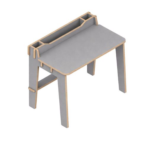 Mesa de Estudos com Nichos 60cm Mdf Compacta Infantil:cinza