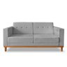 Sofa Beny 3 Lugares Suede Cinza Soft Madeira Prima Deccor - 3