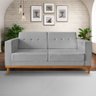 Sofa Beny 3 Lugares Suede Cinza Soft Madeira Prima Deccor - 1