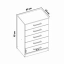 Ver imagem 2 de Cômoda para Quarto com 5 Gavetas 61cm Ingrid Atacama-off White A09 - D'Rossi