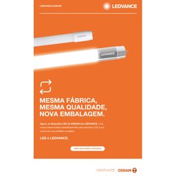 Lampada Led Tubo T8 9w 3000k 900lm Biv G13 - Osram - 3