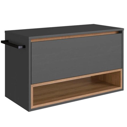 Gabinete para Banheiro 01 Porta Basculante 80cm Proddy Mel Grafite