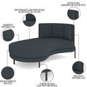 Ver imagem 3 de Chaise Longue Divã 164cm Braço Esquerdo Logus D06 Bouclê Chumbo - Mpozenato