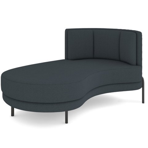 Chaise Longue Divã 164cm Braço Esquerdo Logus D06 Bouclê Chumbo - Mpozenato