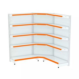 Gondola Parede 170 Fit Ate 2 Metros 1 Canto Branco 15b Pe Laranja - 1