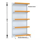 Ver imagem 2 de Gondola Parede 170 Fit Ate 2 Metros 1 Canto Branco 15b Pe Laranja