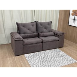 Sofá Retrátil Reclinável 2,30 M Marrom 500 Athenas Premium - 5