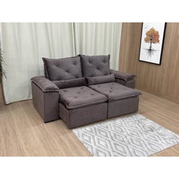 Sofá Retrátil Reclinável 2,30 M Marrom 500 Athenas Premium - 1