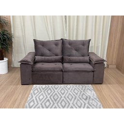 Sofá Retrátil Reclinável 2,30 M Marrom 500 Athenas Premium - 9