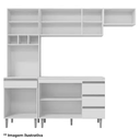 Ver imagem 3 de Cozinha Modulada Completa Andréia 240cm com Tampo MDP - Amêndoa Branco AJL