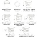 Ver imagem 4 de Mini Maquina Lava Roupas Rotativo Panos no Balde USB Portatil Lavadoura
